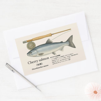 Adesivo Retangular Salmão Cereja (Oncorhynchus masou – Japonês