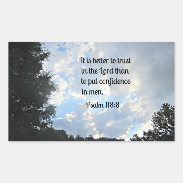 Adesivo Retangular Salmo 118:8 (Frente)