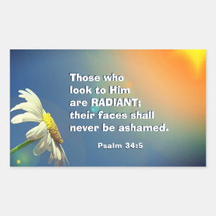 Adesivo Retangular Salmo 34:5 Os que olham para ele são Bíblias RADIA