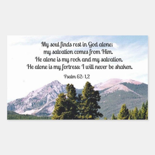 Adesivo Retangular Salmo 62:1,2 (Frente)