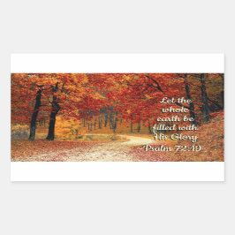 Adesivo Retangular Salmo 72:19 Deixe a Terra cheia de sua glória