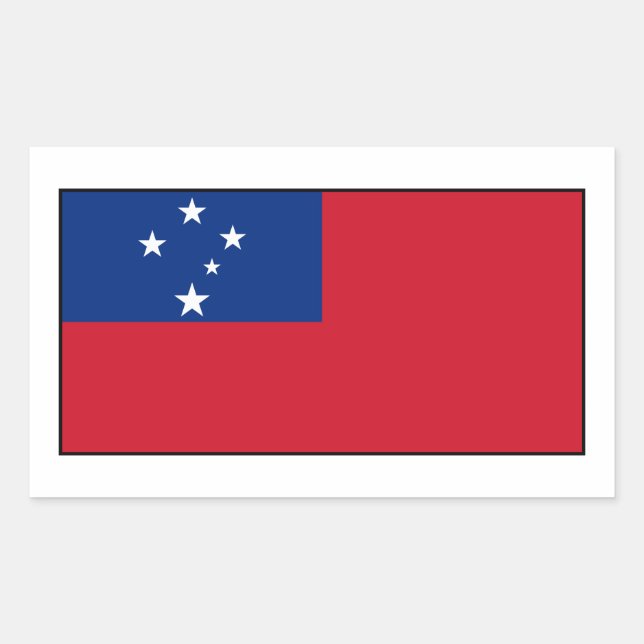 Adesivo Retangular Samoa - Bandeira de Samoa (Frente)