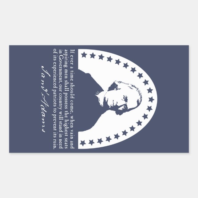 Adesivo Retangular Samuel Adams Citação - Stickers Patrióticos (Frente)