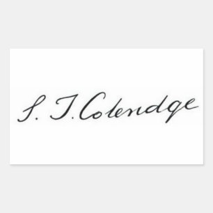 Adesivo Retangular Samuel Taylor Coleridge assinatura