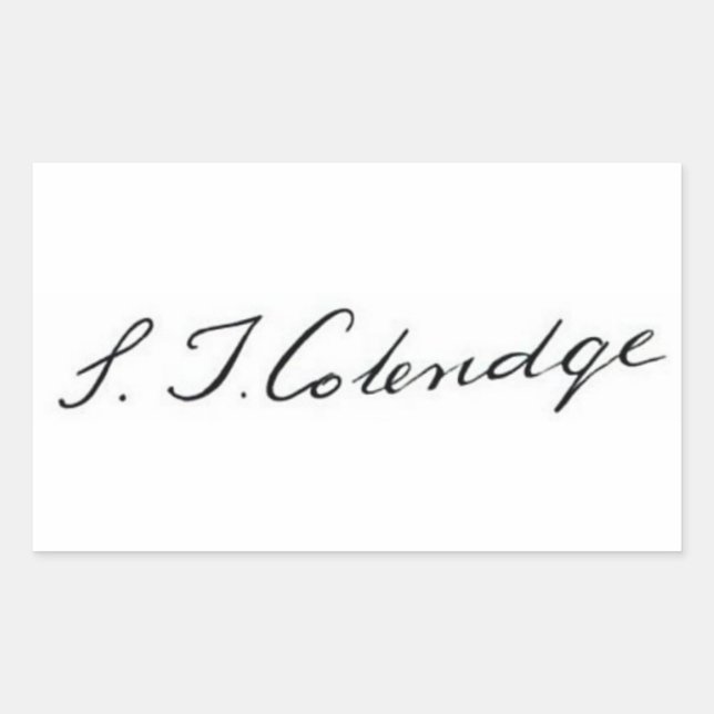 Adesivo Retangular Samuel Taylor Coleridge assinatura (Frente)