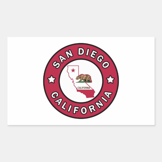 Adesivo Retangular San Diego California (Frente)