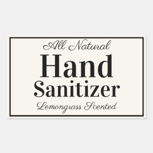 Adesivo Retangular Sanitizer Mão Personalizada Simples e Elegante