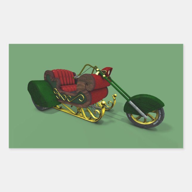 Adesivo Retangular Santa Claus Motor Trike Sledge (Frente)