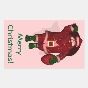 Adesivo Retangular Santa Claus Strawberry Farmer