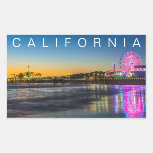 Adesivo Retangular Santa Monica Pier   Los Angeles, Califórnia