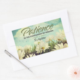 Adesivo Retangular Santo Augustine Inspirational Cote "Paciência"