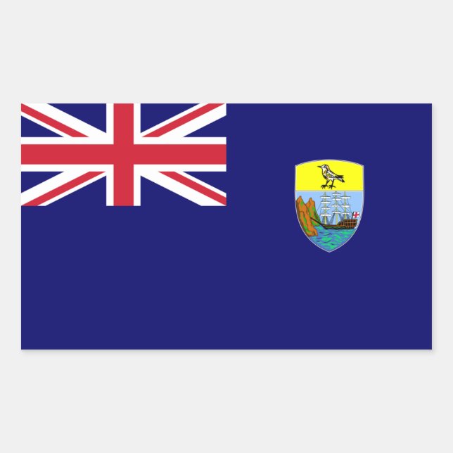 Adesivo Retangular Santo Helena Flag. Grã-Bretanha, British Overseas (Frente)