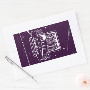 Adesivo Retangular Sardinhas em lata em estado de tensão