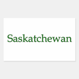 Adesivo Retangular Saskatchewan Canada (logotipo de texto)