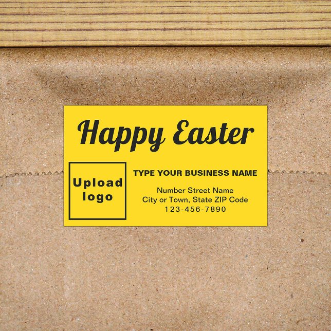 Adesivo Retangular Saudação de Páscoa de Negócios em Amarelo (Business Easter greeting on yellow rectangle sticker)