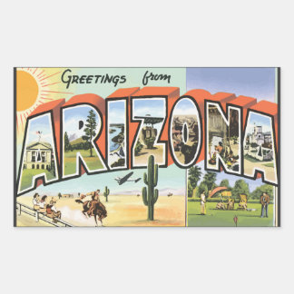 Adesivo Retangular Saudações Da Arizona, Vintage