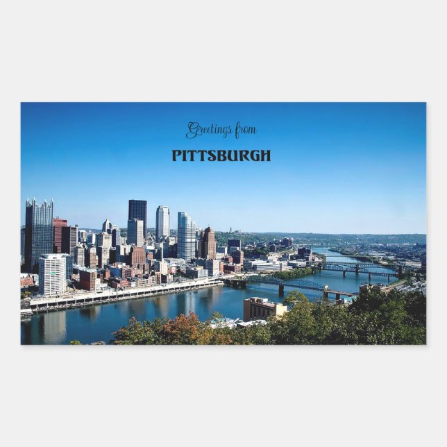 Adesivo Retangular Saudações de Pittsburgh (Frente)