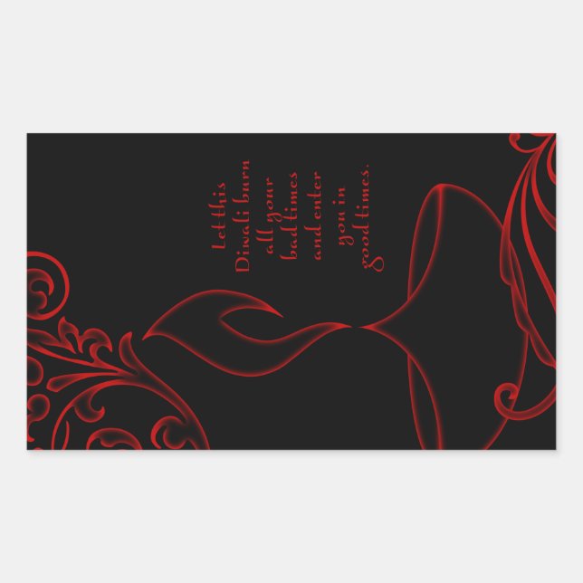 Adesivo Retangular saudações diwali (luz elegante) (Frente)