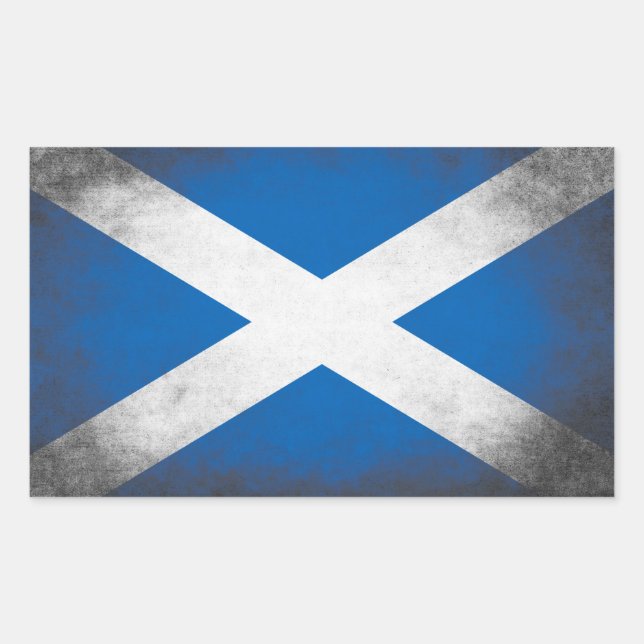 Adesivo Retangular Scotland Flag Grunge (Frente)