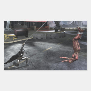 Adesivo Retangular Screenshot: Batman contra o flash
