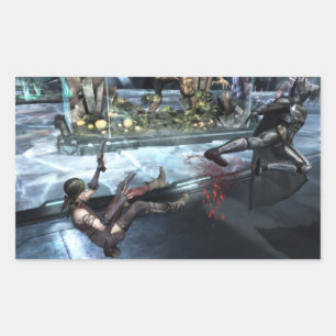 Adesivo Retangular Screenshot: Harley contra Batman