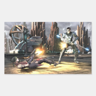 Adesivo Retangular Screenshot: Harley contra Nightwing