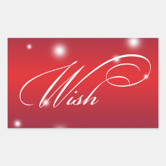 Adesivo Retangular Script de fita WISH brilha a neve grande marca-pre
