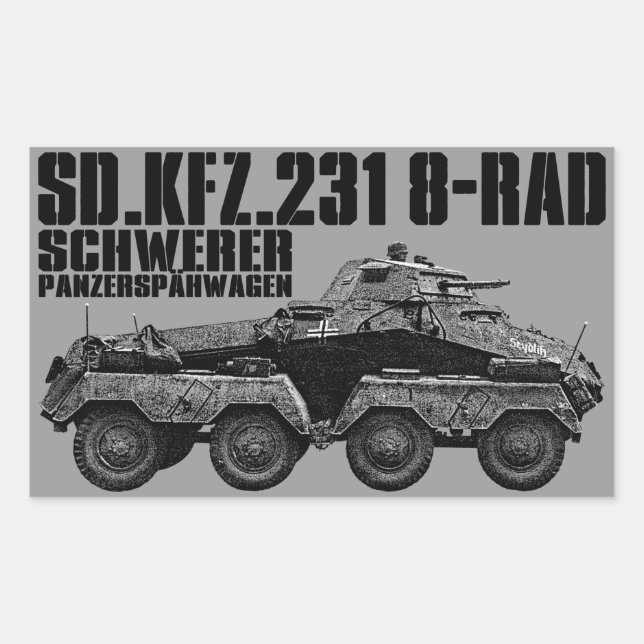 Adesivo Retangular Sd.Kfz. 231 (8-Rad) (Frente)
