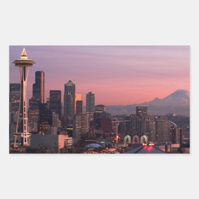Adesivo Retangular Seattle, do Parque Kerry. (Frente)