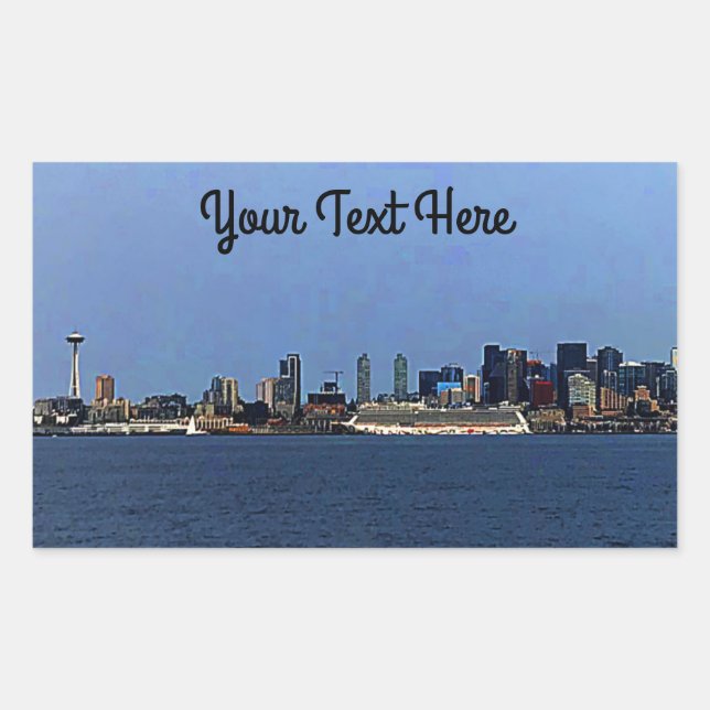 Adesivo Retangular Seattle Skyline nº 2-2 Stickers (Frente)