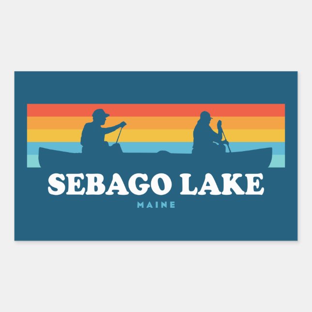 Adesivo Retangular Sebago Lake Maine Canoe (Frente)