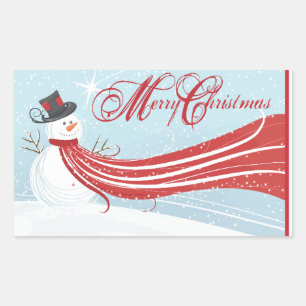 Adesivo Retangular Selo do envelope do Natal
