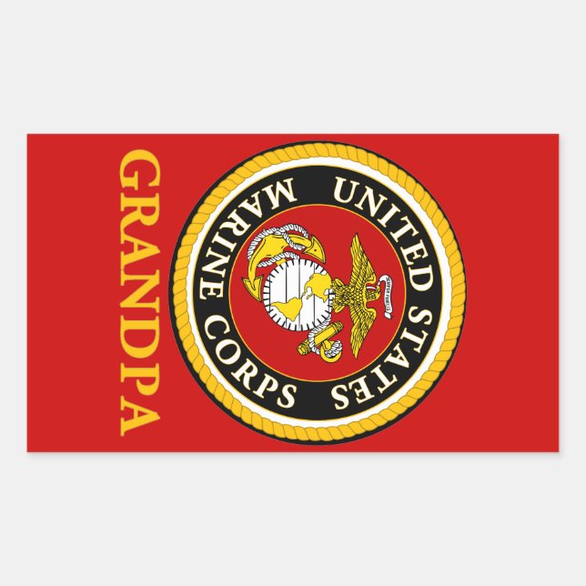 Adesivo Retangular Selo oficial marinho dos EUA - Avô (Frente)