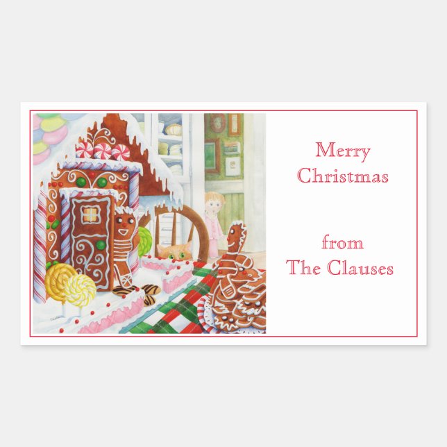 Adesivo Retangular Selos De Envelope Retângulo SURPRISE GINGERBREAD (Frente)