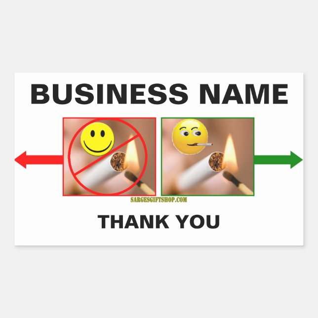 ADESIVO RETANGULAR SEM FUMAR/FUMAR (Frente)