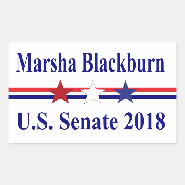 Adesivo Retangular Senado Marsha Blackburn 2018 Tennessee (Frente)