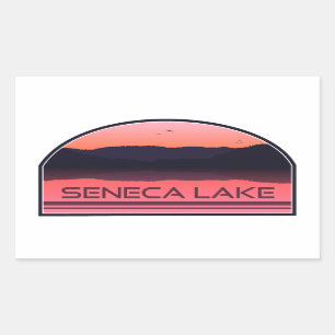 Adesivo Retangular Seneca Lake New York Red Sunrise