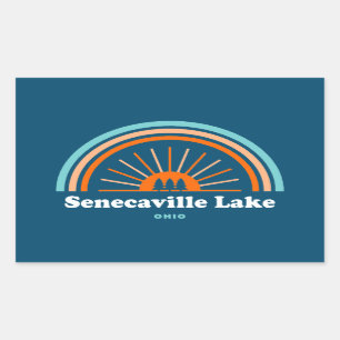 Adesivo Retangular Senecaville Lake Ohio Rainbow