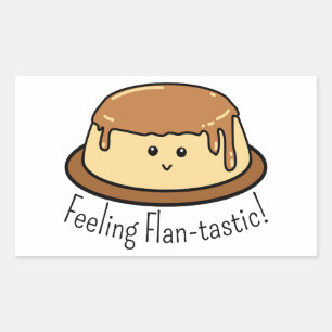 Adesivo Retangular Sensação de Comida Flan-tastic