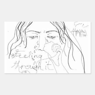 Adesivo Retangular sentir através dela