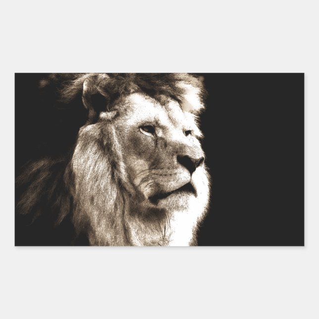 Adesivo Retangular Sepia Lion (Frente)