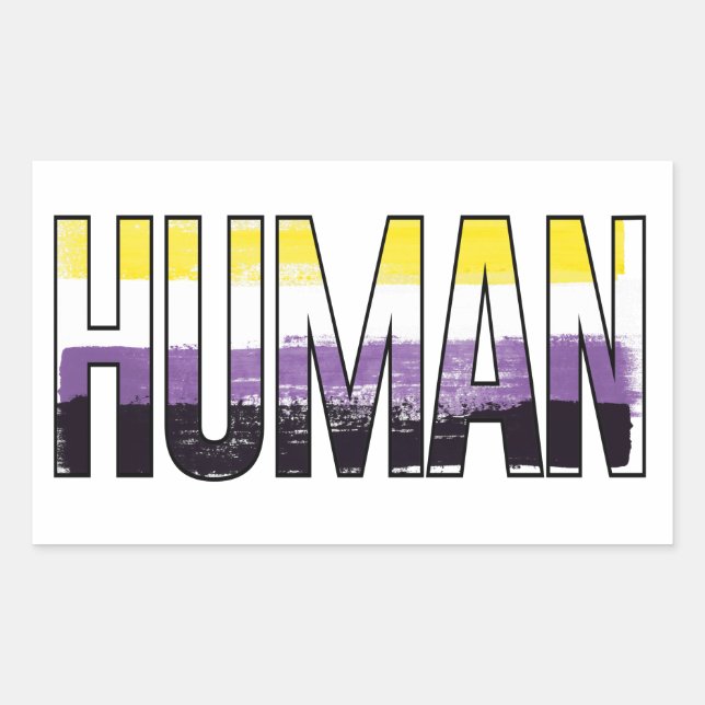 Adesivo Retangular Ser Humano Não Binário (Frente)