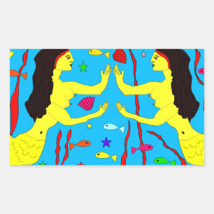 Adesivo Retangular sereia