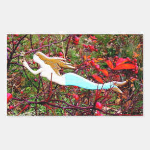 Adesivo Retangular sereia carregando estrelada