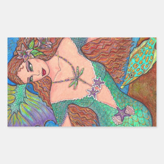 Adesivo Retangular Sereia Fantasy "The Dragonfly Necklace" Art