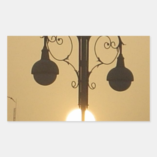 Adesivo Retangular Serene Victorian Street Lamp Sunset Sky (Frente)