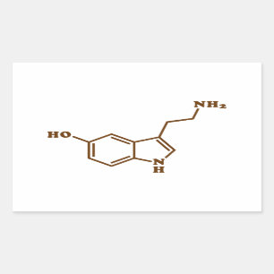 Adesivo Retangular Serotonina Fórmula Química Molecular