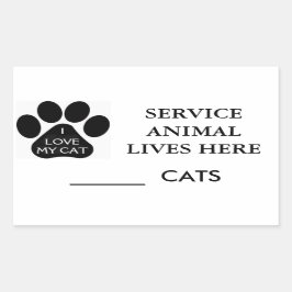 Adesivo Retangular Service Animal