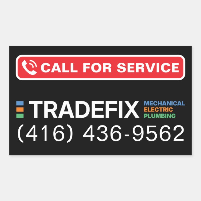Adesivo Retangular Service Call Sticker (Frente)
