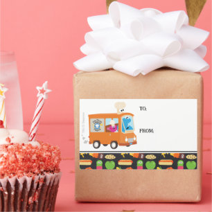 Adesivo Retangular Sesame Street Cookie Monster Foodie Truck